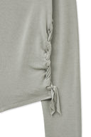 WEAVING LONG SLEEVE TOP IN LIGHT GRAY image 5