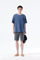 TONAL RIB BACK LOGO TOP FOR MEN IN SMOKE BLUE image 9