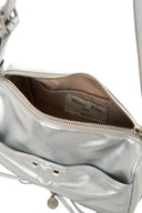 FRONT SHIRRING RIBBON MINI BAG IN SILVER image 11