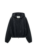FAUX LEATHER HOODY CROP JUMPER IN BLACK image 13