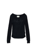 HENLY NECK SHIRRING TOP IN BLACK image 10