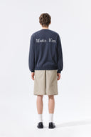 BACK LOGO SHEER CARDIGAN FOR MEN IN CHARCOAL GREY image 8