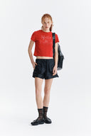 DUSTY TYPO GRAPHIC CROP TOP IN CHARCOAL GREY image 8