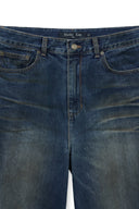 DIRTY WASHED DENIM PANTS FOR MEN IN BLUE image 13