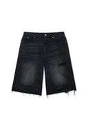 DESTROYED BERMUDA DENIM PANTS FOR MEN IN BLACK image 10