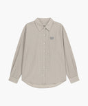W PATTERN SHEER SHIRT IN GREY PINK image 6