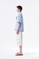 SMALL LOGO WASHED PIQUE TOP FOR MEN IN CHARCOAL GREY image 8