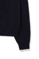 BACK LOGO COLLAR KNIT TOP FOR MEN IN DARK NAVY image 15