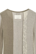 COLOR BLOCK SLIM KNIT CARDIGAN IN BEIGE image 5