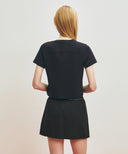 MARITHE SPORT W CLASSIC LOGO CROP TEE IN NAVY