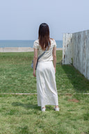 SLIT BUTTON POINT CROP TOP IN IVORY image 11