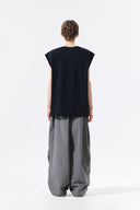 RAW EDGE CUT OUT SLEEVELESS TOP FOR MEN IN BLACK image 17