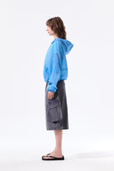 BACK LOGO HOODY WINDBREAKER FOR WOMEN IN BLUE image 7
