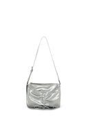 FRONT SHIRRING RIBBON MINI BAG IN SILVER image 6