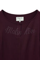 HENLY NECK SHIRRING TOP IN BURGUNDY image 13
