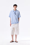 SMALL LOGO WASHED PIQUE TOP FOR MEN IN CHARCOAL GREY image 10