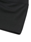 STRIA PUNCHING EYELET BANDING MINI SKIRT IN BLACK