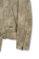 FAUX LEATHER BELTED RIDER JUMPER IN CHARCOAL GREY image 5