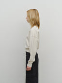 W SMALL CLASSIC LOGO CROP SWEATSHIRT IN OATMEAL