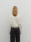 W SMALL CLASSIC LOGO CROP SWEATSHIRT IN OATMEAL