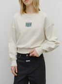 W SMALL CLASSIC LOGO CROP SWEATSHIRT IN OATMEAL