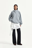 BACK LOGO HOODY WIND BREAKER IN LIGHT GRAY image 10