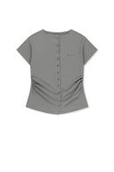 SIDE SHIRRING BUTTON TOP IN GRAY image 1