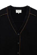 BACK LOGO LINE POINT KNIT CARDIGAN IN BLACK image 15