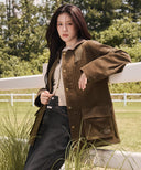 CORDUROY HUNTING JACKET IN KHAKI image 16