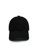 ROUGH CUT APPLIQUE BALL CAP IN BLACK image 1