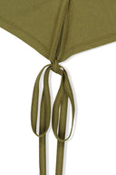 ASYMMETRIC BUTTON CLOSURE TOP IN OLIVE image 16