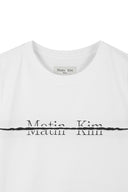 MATIN KIM LOGO CUTTED CROP TOP IN WHITE image 9