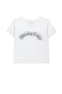 MATIN KIM ARCH LOGO CROP TOP IN WHITE image 2