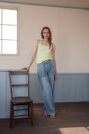STRING HALTER NECK TANK TOP IN LIGHT YELLOW image 16