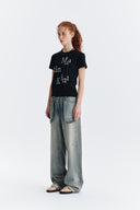 PATCHWORK GRAPHIC PRINTING LOGO TOP IN BLACK image 6