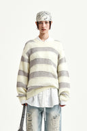TEXTURE BLOCK STRIPE KNIT PULLOVER IN LIGHT YELLOW image 17