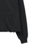 RAW EDGE HEM SWEAT HOODY IN CHARCOAL GREY image 16