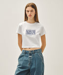 W CLASSIC LOGO CROP TEE IN WHITE image 10