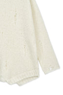 ASYMMETRIC DAMAGED KNIT PULLOVER IN IVORY image 13