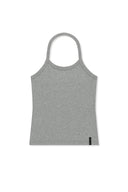 LABEL DETAIL HALTER TANK TOP IN GRAY image 10