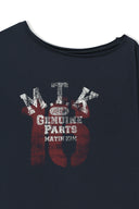 MTK 16 GRAFFITI LOGO ASYMMETRIC TOP IN NAVY image 3