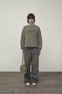 VINTAGE COLOR DYING LOGO SWEATSHIRT IN KHAKI image 13