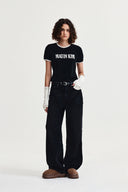 STUD LOGO RINGER TOP IN BLACK image 18