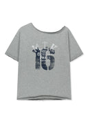 MTK 16 GRAFFITI LOGO ASYMMETRIC TOP IN GRAY image 2