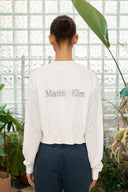 BACK LOGO SEE THROUGH CARDIGAN FOR WOMEN IN IVORY image 8