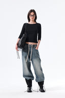 3/4 SLEEVE TOP & TANK LAYERED SET IN BLACK image 10
