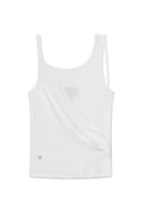 UNBALANCE TUCK SLEEVELESS TOP IN WHITE image 1