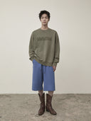 BACK POCKET GLITTER BERMUDA SWEATPANTS FOR MEN IN BLUE image 18