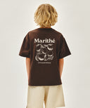 KIDS BACK GRAPHIC OVERSIZED TEE IN BROWN image 12