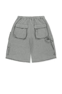 TERRY UTILITY POCKET BERMUDA PANTS IN GRAY image 2